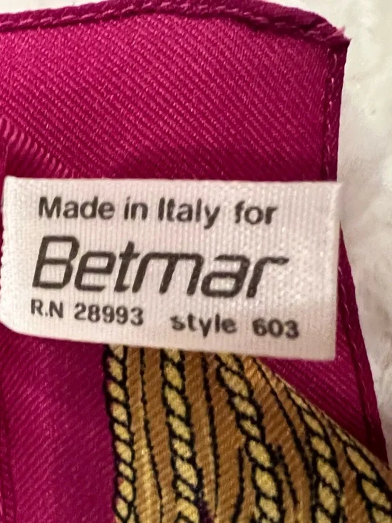 Betmar Pink - Gold - Green- Patterned Scarf | Made in Italy | Like New - Picture 8 of 8